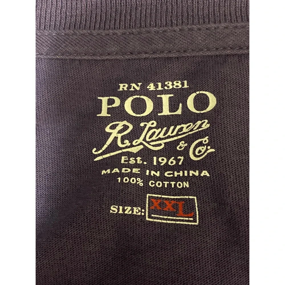 Polo Ralph Lauren T-Shirt Mens XXL Purple Preppy Long Sleeve Cotton Logo